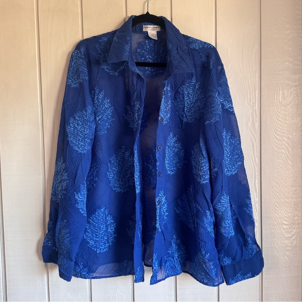 Vintage Draper’s and Damon’s Blue Sheer Blouse